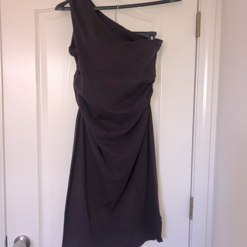One strap knee length dress